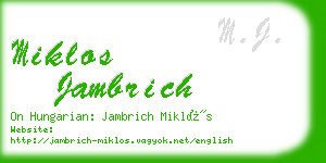 miklos jambrich business card